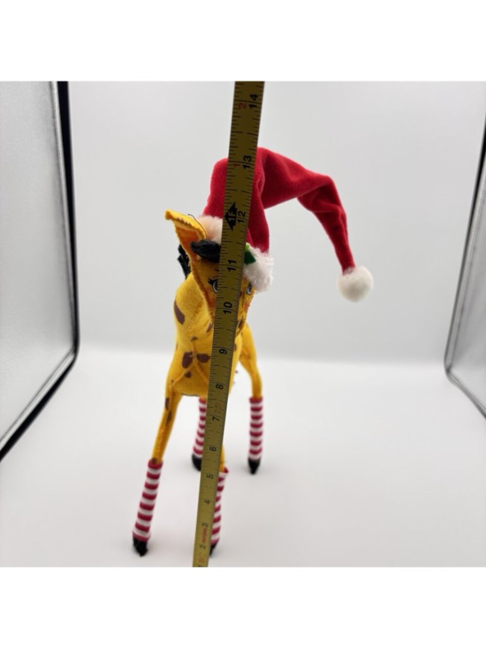 2010 Annalee Christmas Giraffe Santa Hat Peppermint Stripe Stockings Socks 12” - Picture 15 of 15
